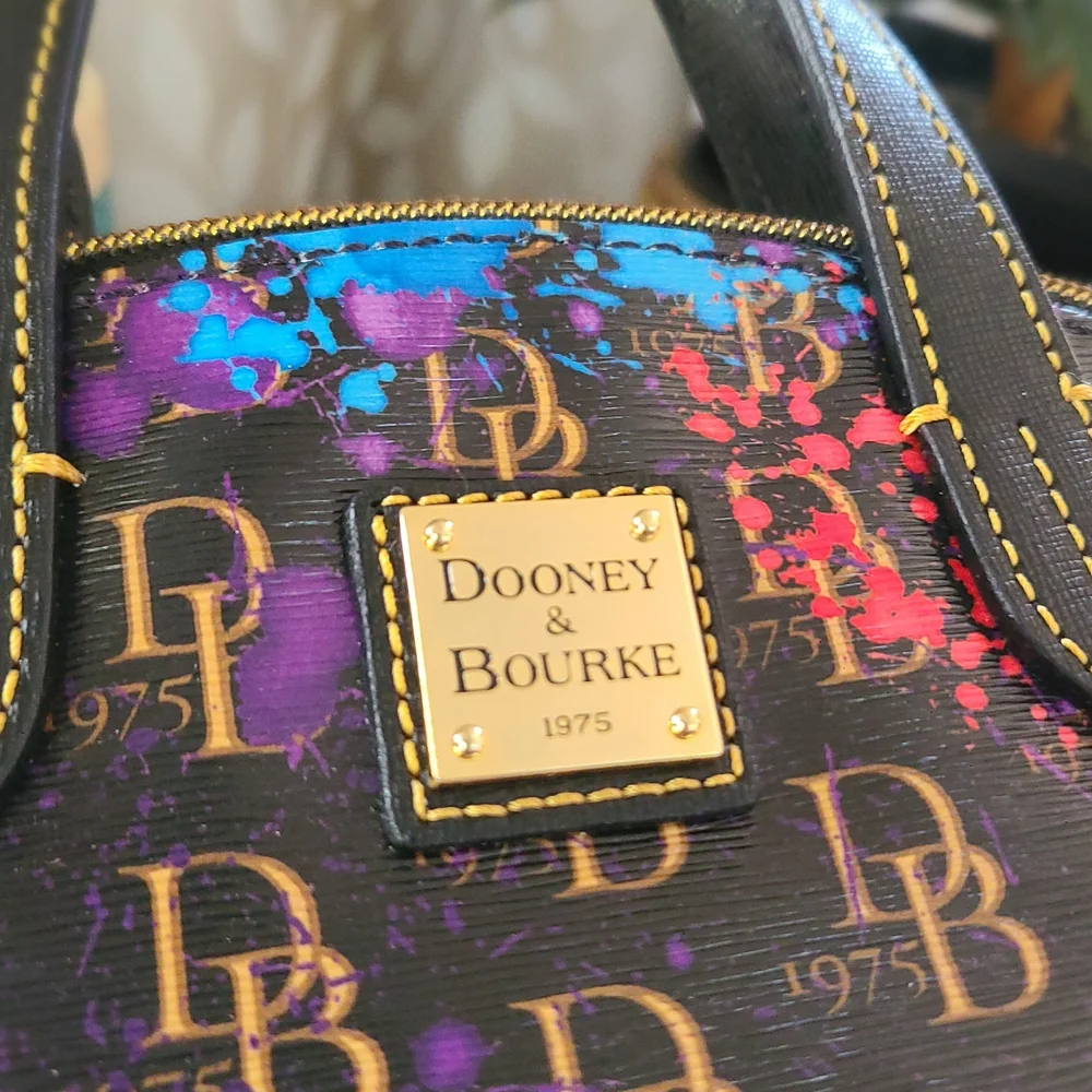 Dooney & Bourke Splash Paint Small Zip Satchel - Picture 2 of 12